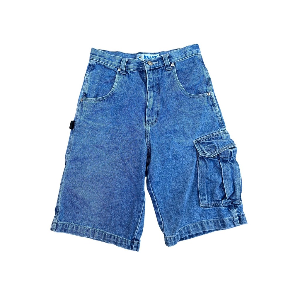 Vintage Carpenter Denim Shorts Mens 16 Blue High Waisted Utility 90s Teen Jeans